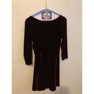 Red velvet party dress